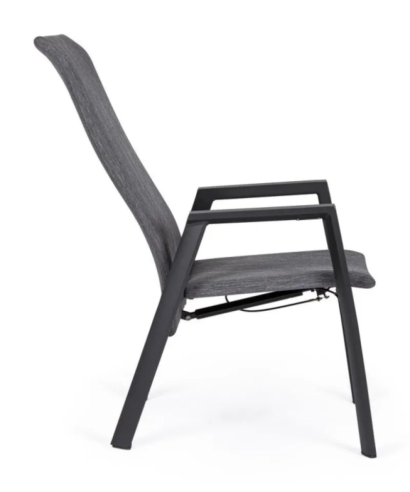 Bizzotto SEDIA RECLINABILE IN ALLUMINIO ANTRACITE JX55 - ETHAN