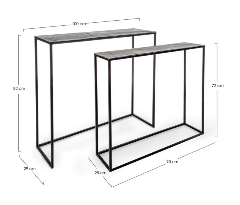 Bizzotto SET2 CONSOLLE IN ALLUMINIO - TAHIR