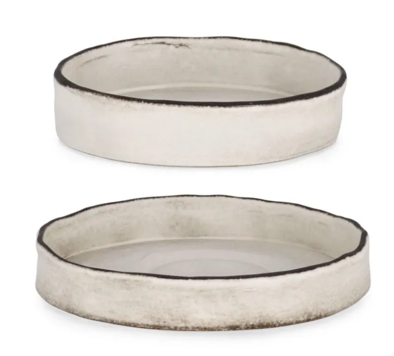 Clearance Bizzotto SET2 PIATTO DECORATIVO NIKOS BIANCO