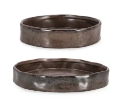 New Bizzotto SET2 PIATTO DECORATIVO PAVLOS MARRONE