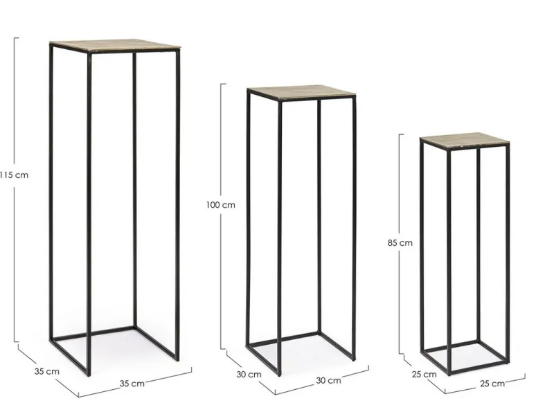 Clearance Bizzotto SET3 PORTA PIANTA IN ALLUMINIO - AMIRA