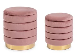 Online Bizzotto SET2 POUF CONTENITORE IN LEGNO ROSA ANTICO - DARINA