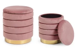 Online Bizzotto SET2 POUF CONTENITORE IN LEGNO ROSA ANTICO - DARINA