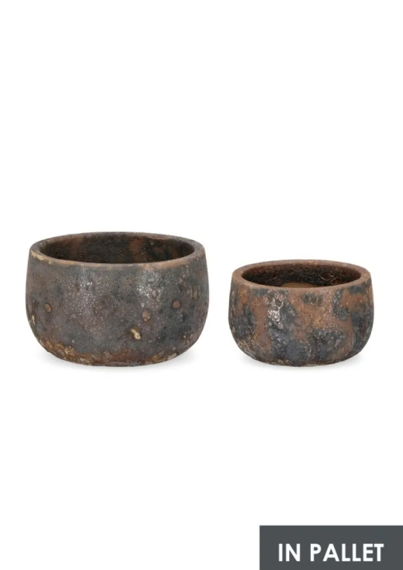 New Bizzotto SET2 P.VASO DUYEN TO RUSTY