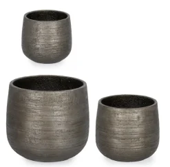 Outlet Bizzotto SET3 P.VASO EMEI BASSO GRIGIO