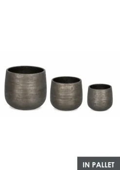 Outlet Bizzotto SET3 P.VASO EMEI BASSO GRIGIO