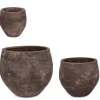 Best Bizzotto SET3 P.VASO MINH BOMB TERRACOTTA SCURA