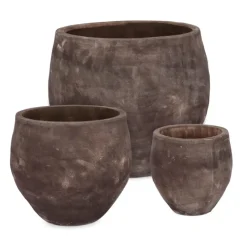 Best Bizzotto SET3 P.VASO MINH BOMB TERRACOTTA SCURA
