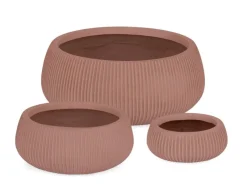Hot Bizzotto SET3 P.VASO RIBBED BOMB TERRACOTTA BASSO
