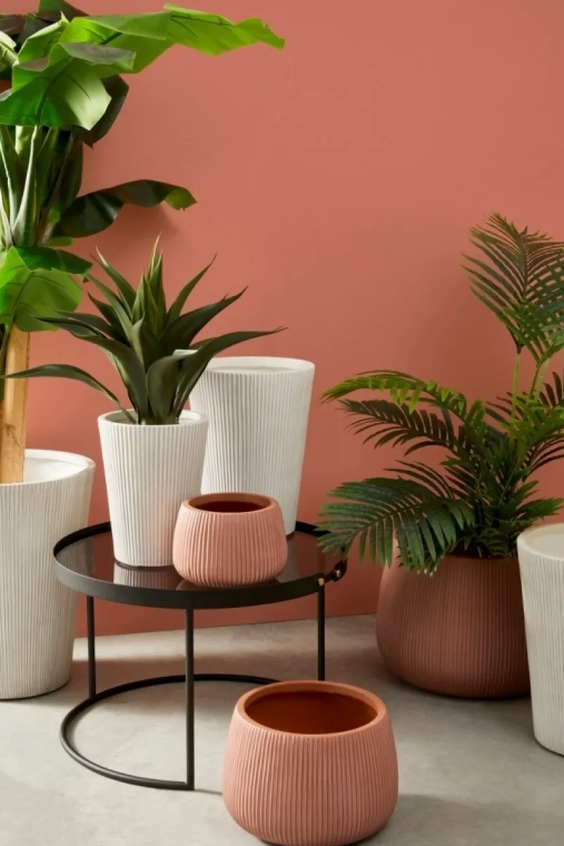 Discount Bizzotto SET3 P.VASO RIBBED BOMB TERRACOTTA ALTO