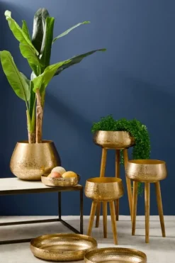 Outlet Bizzotto SET3 P.VASO VARANASI TREPPIEDE TO ORO