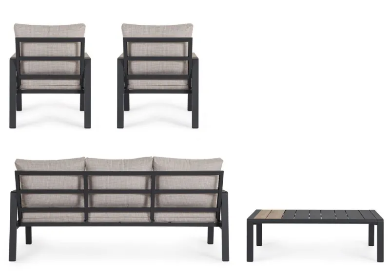 Bizzotto SET4 SALOTTO C-C ELNA ANTRACITE LH32