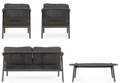 New Bizzotto SET4 SALOTTO C-C MIRAVET ANT/VERDE