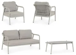 Outlet Bizzotto SET4 SALOTTO C-C MIRAVET SATURN