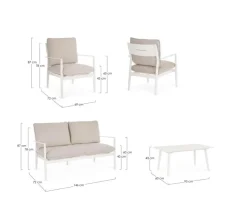 Bizzotto SET4 SALOTTO C-C NEBULA VAPOR YK15