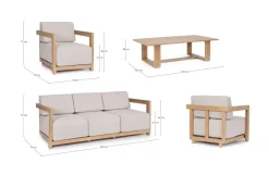 Outlet Bizzotto SET4 SALOTTO IN ALLUMINIO NATURALE- THESEUS