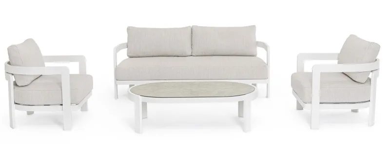 Sale Bizzotto SET4 SALOTTO IN CORDA PER ESTERNO BIANCO WG20 - PRESLEY