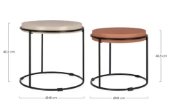 Hot Bizzotto SET2 TAVOLINI IN ACCIAIO BEIGE TERRACOTTA - KETAKI