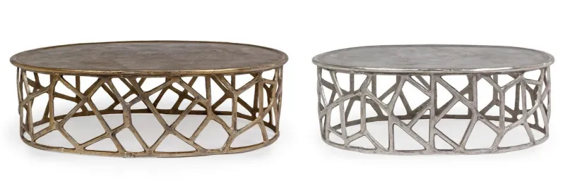 Clearance Bizzotto SET2 TAVOLINI IN ALLUMINIO - ZAHID