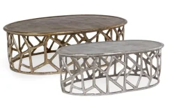 Clearance Bizzotto SET2 TAVOLINI IN ALLUMINIO - ZAHID