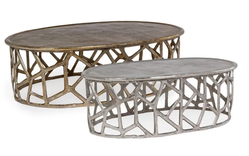 Clearance Bizzotto SET2 TAVOLINI IN ALLUMINIO - ZAHID