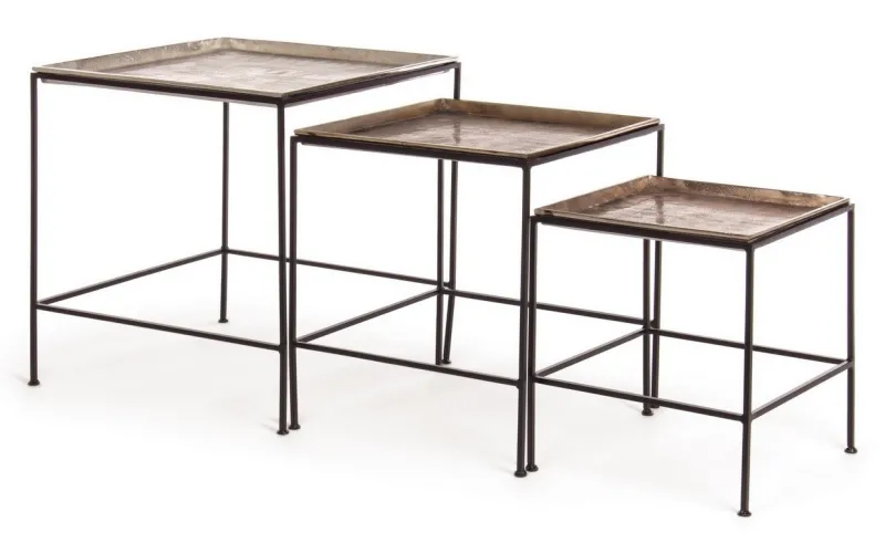 Bizzotto SET3 TAVOLINI IN ALLUMINIO - AMIRA