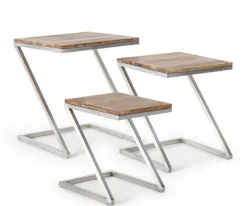 Clearance Bizzotto SET3 TAVOLINI IN LEGNO - OSBERT