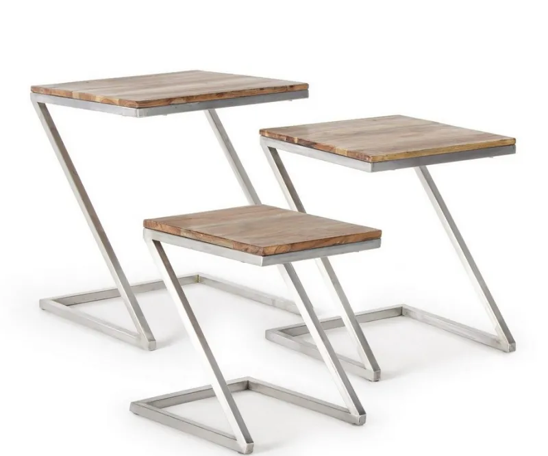 Clearance Bizzotto SET3 TAVOLINI IN LEGNO - OSBERT
