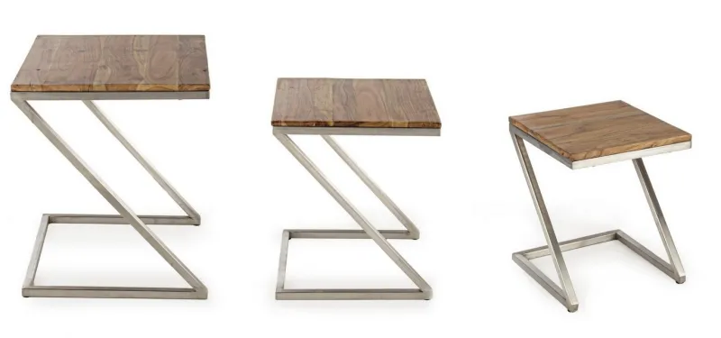 Clearance Bizzotto SET3 TAVOLINI IN LEGNO - OSBERT