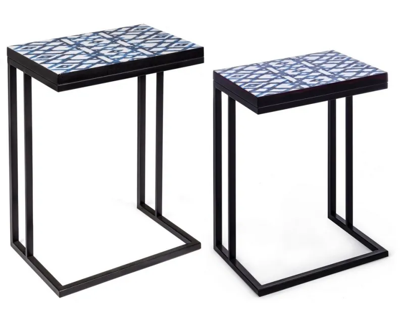 Clearance Bizzotto SET2 TAVOLINI IN METALLO - NEAPOLIS