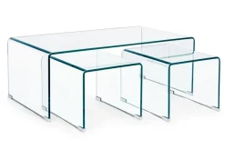 Bizzotto SET3 TAVOLINI IN VETRO -IRIDE