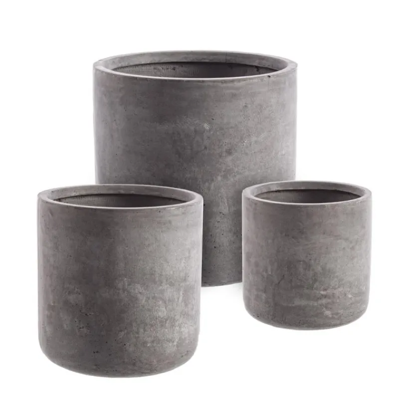 Hot Bizzotto SET3 VASO CEMENT CIL GRIGIO