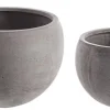 Outlet Bizzotto SET2 VASO CEMENT SFERA GRIGIO