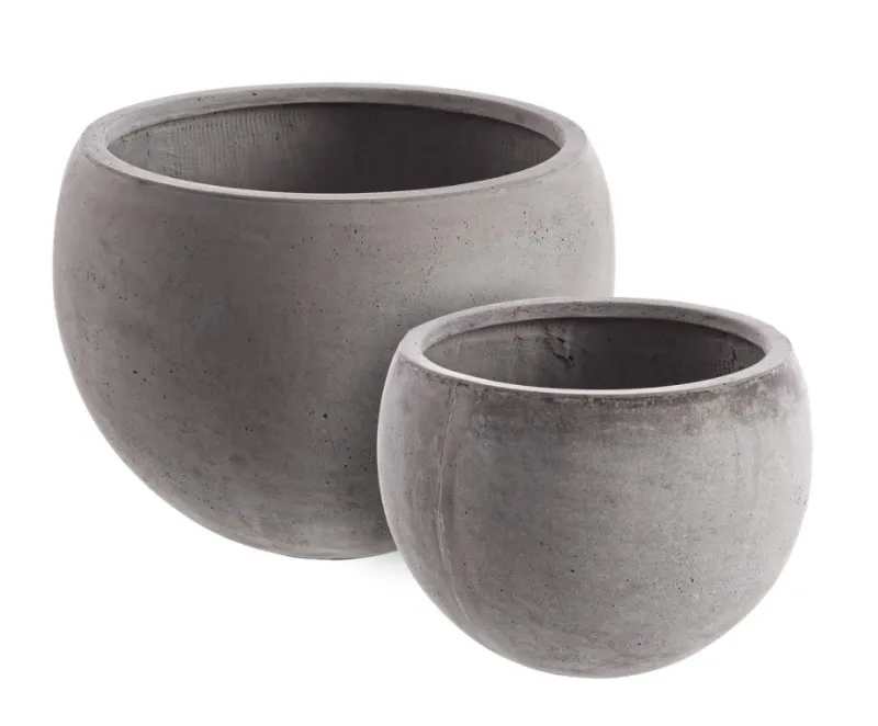 Outlet Bizzotto SET2 VASO CEMENT SFERA GRIGIO