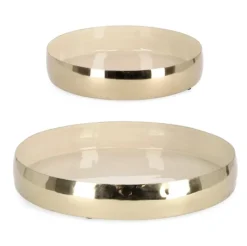 Bizzotto SET2 VASSOIO DECORATIVO VELMA TO ORO BEI
