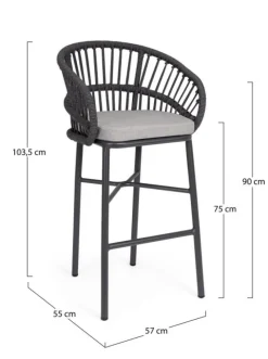 Best Bizzotto SGABELLO BAR C-C ODIVELAS ANTRACITE