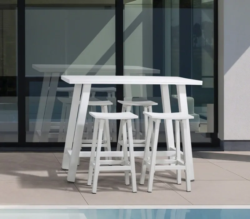 Clearance Bizzotto SGABELLO BAR IN ALLUMINIO BIANCO YK11 - SKIPPER