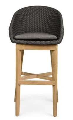 New Bizzotto SGABELLO BAR IN CORDA PER ESTERNO ANTRACITE - COACHELLA