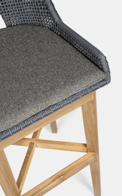 New Bizzotto SGABELLO BAR IN CORDA PER ESTERNO COLOR ARDESIA - HESPERIA