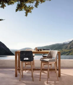 New Bizzotto SGABELLO BAR IN CORDA PER ESTERNO COLOR ARDESIA - HESPERIA