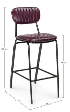 Hot Bizzotto SGABELLO BAR IN ECOPELLE BORDEAUX - DEBBIE