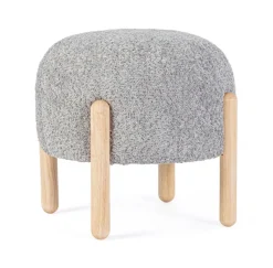 Sale Bizzotto SGABELLO EFFETTO BOUCLE' GRIGIO CHIARO - DAYLA