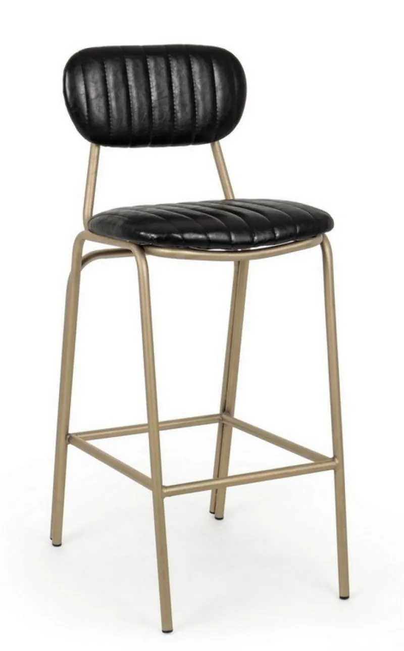 Discount Bizzotto SGABELLO IN ECOPELLE NERO - ADDY