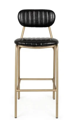 Discount Bizzotto SGABELLO IN ECOPELLE NERO - ADDY