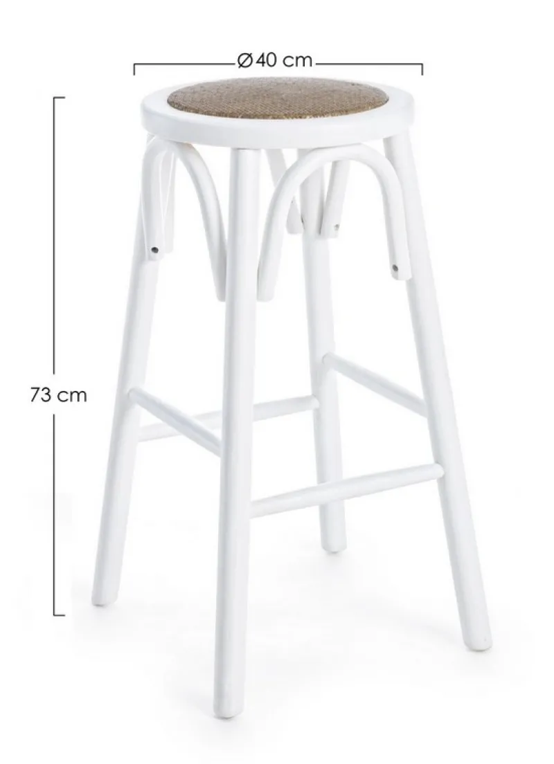 Best Bizzotto SGABELLO IN LEGNO BIANCO - CIRCLE