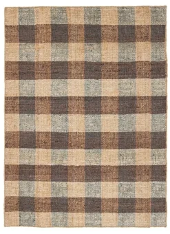 Outlet Bizzotto TAPPETO RUANDA QUADRI MARRONE 200X300