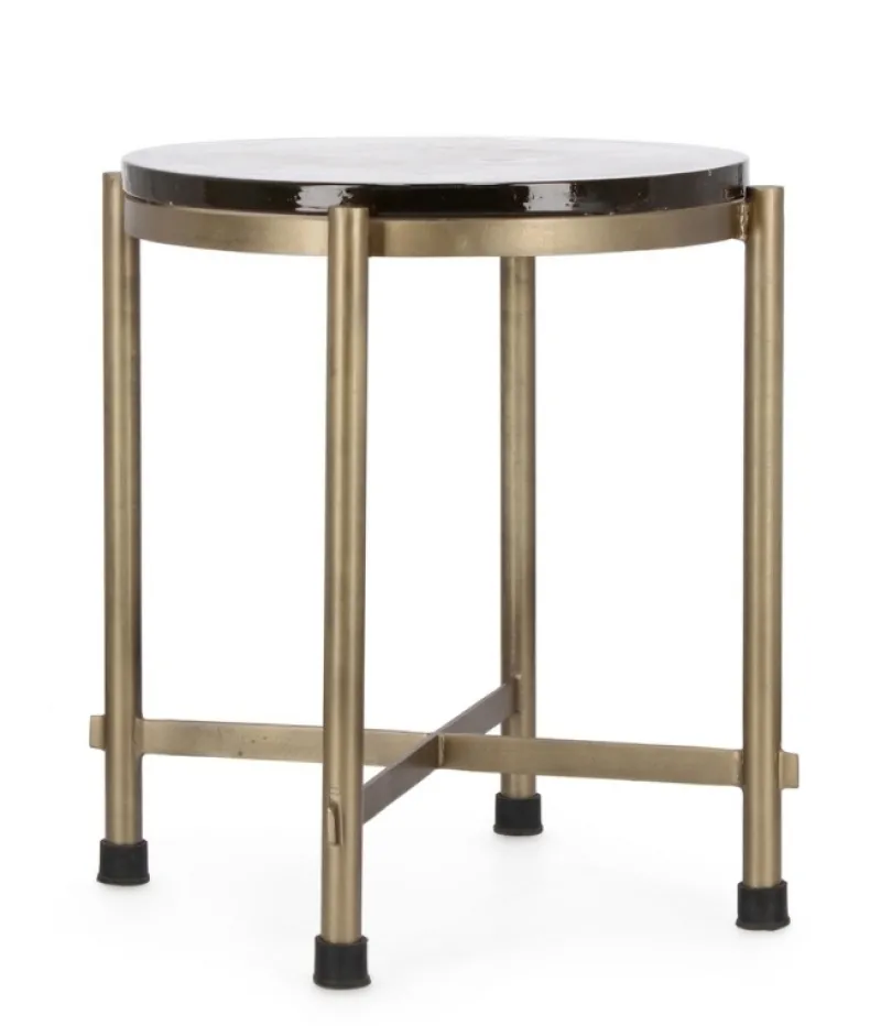 Outlet Bizzotto TAVOLINO IN ACCIAO FINITURA OTTONE H50 - ZAYLA