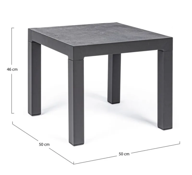 Outlet Bizzotto TAVOLINO IN ALLUMINIO ANTRACITE JX55 - KLEDI
