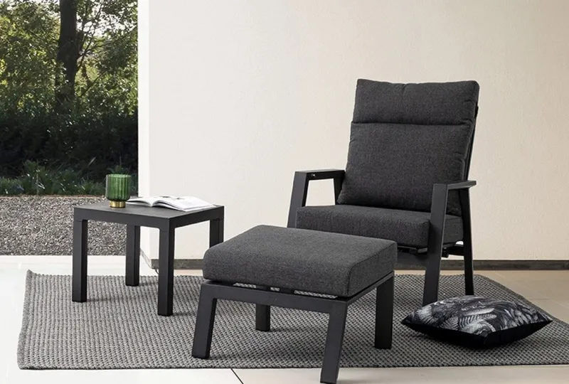 Outlet Bizzotto TAVOLINO IN ALLUMINIO ANTRACITE JX55 - KLEDI