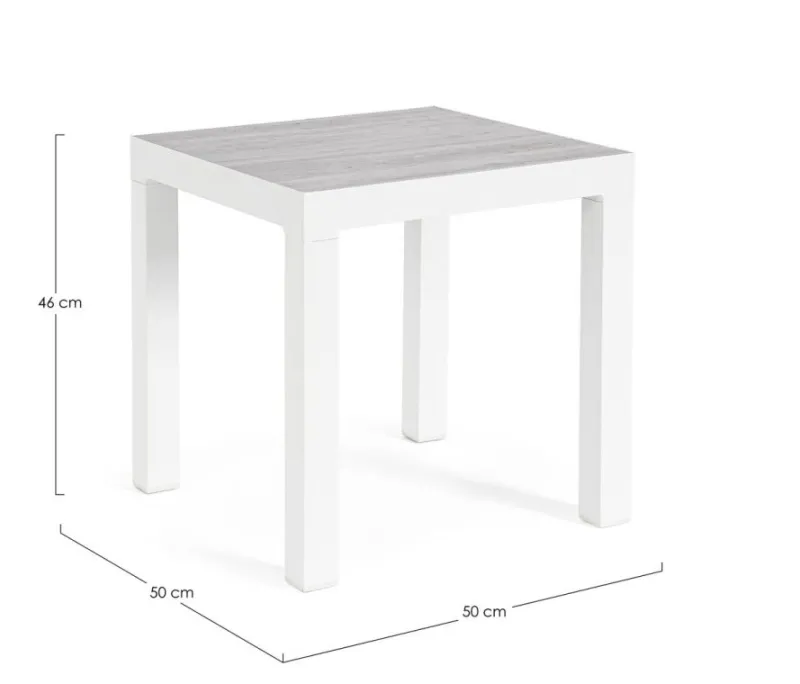 New Bizzotto TAVOLINO IN ALLUMINIO BIANCO JX11 - KLEDI